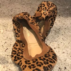 Yosi Samra leopard print calf hair ballet flats